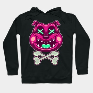 pink dog cartoon Hoodie